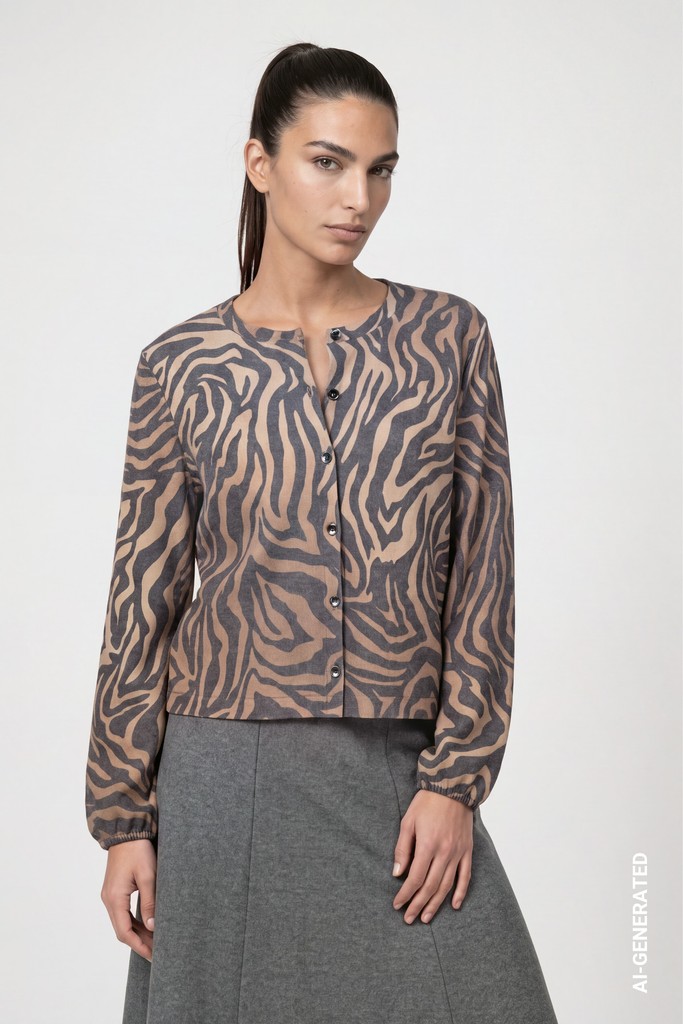 Strickjacke mit Zebra-Muster