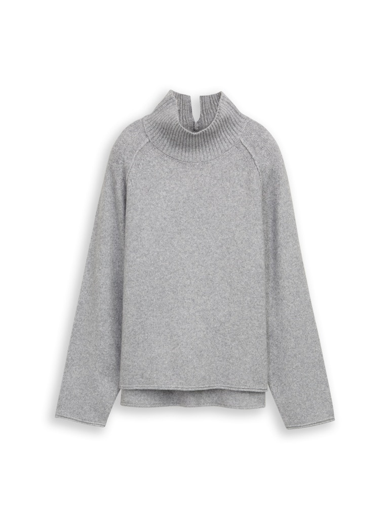 Loose Fit Strickpullover mit Stehkragen