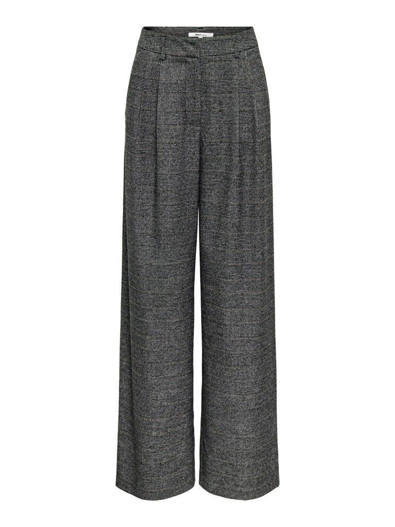 ONLSILJA HW PLEAT WIDE CHECK PANT TLR