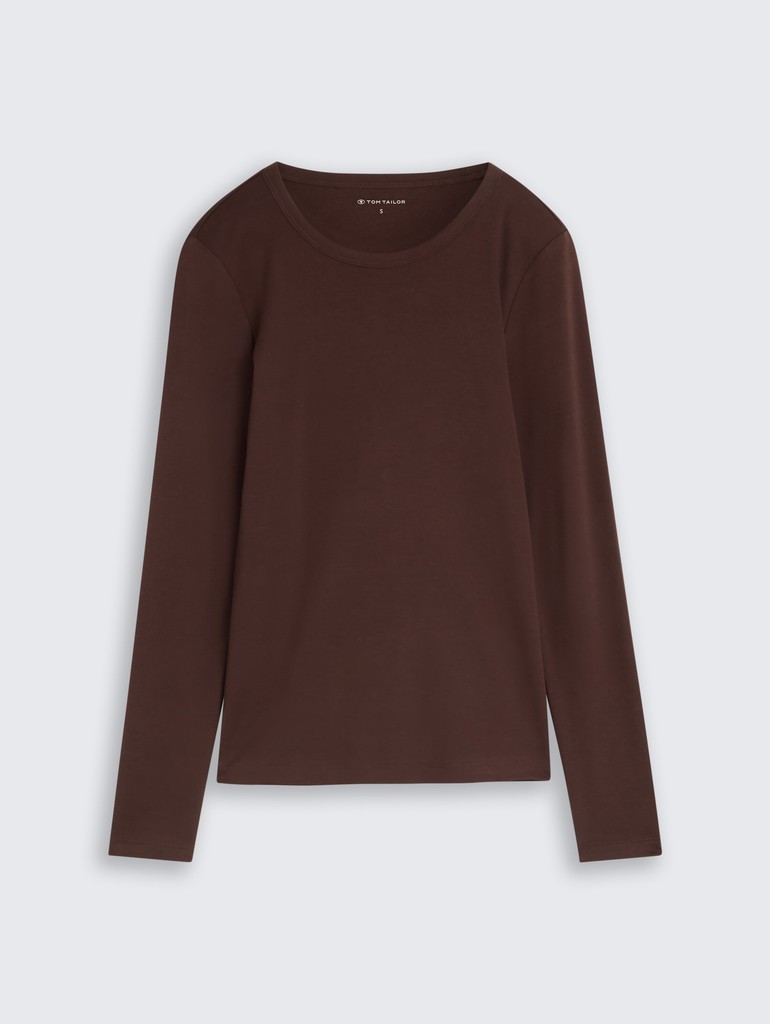 Basic Langarmshirt aus Baumwolle