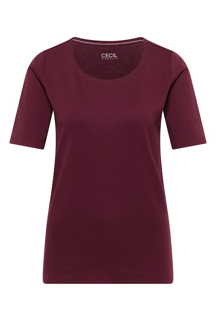 Basic T-Shirt mit Rundhals in Unifarbe