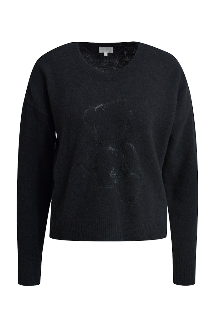 1/1 sleeve Pullover with oversized shoulders and round neck
