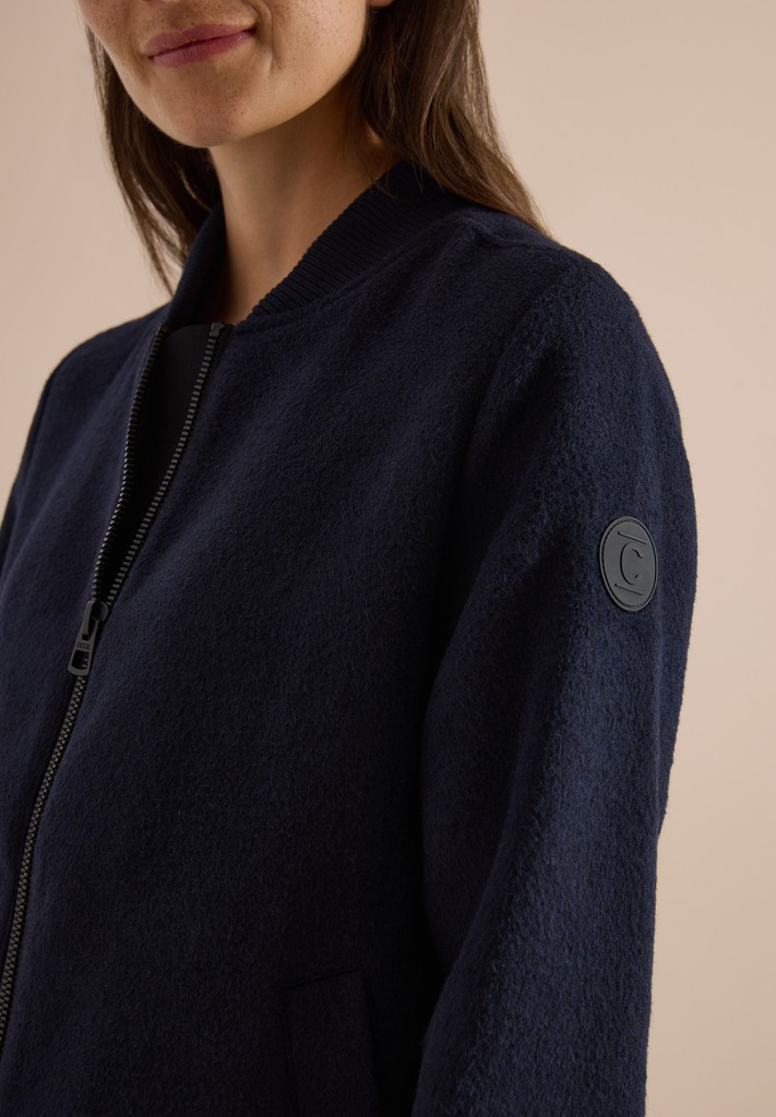 Langer Blouson mit Wollanteil
