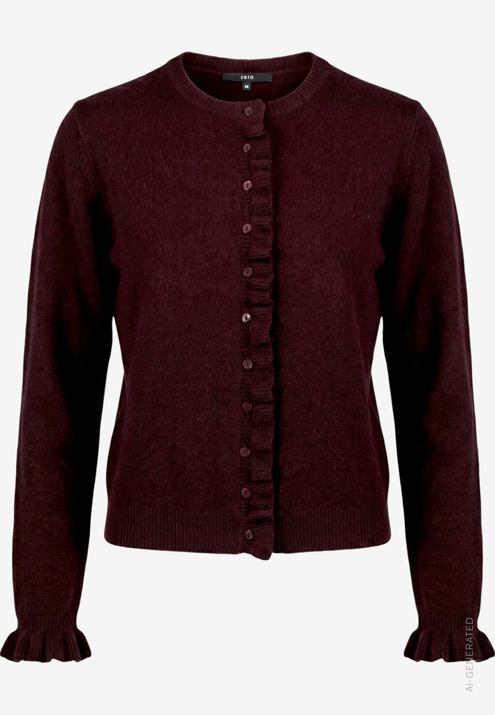Strickjacke Damen  mit Rüschen