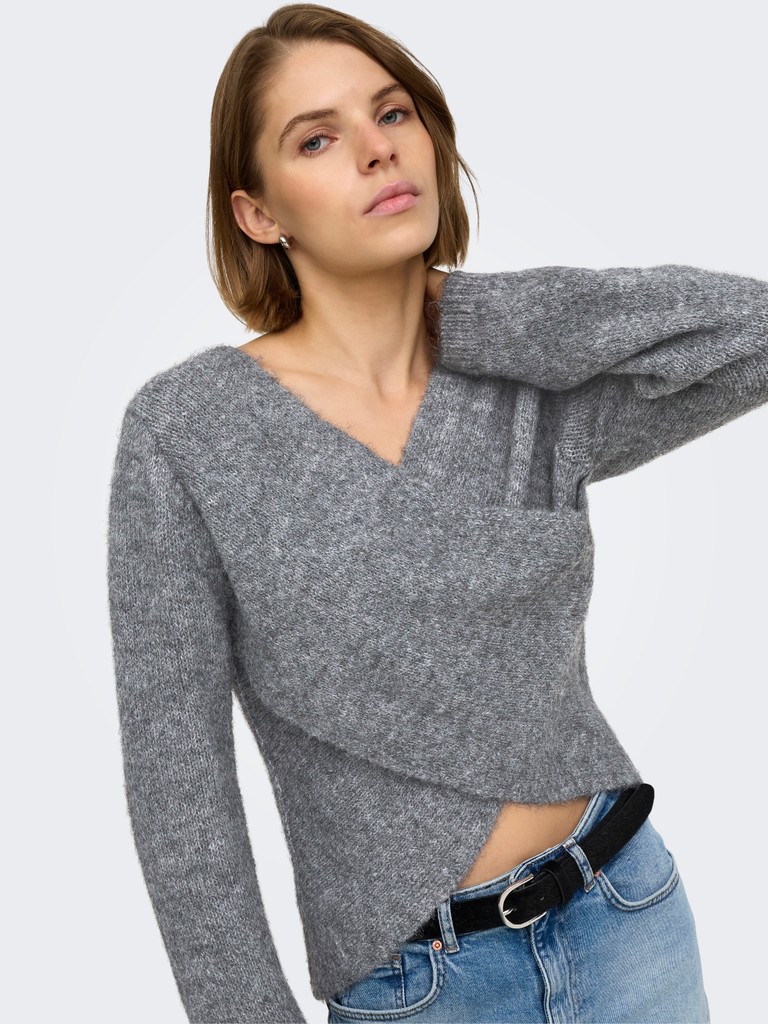 ONLMAGGIE LS CROSS V-NECK CC KNT