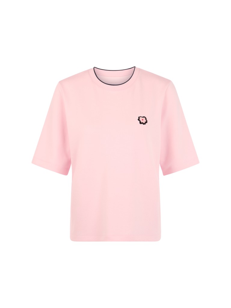 Kurzarm-Shirt mit Blumenpatch