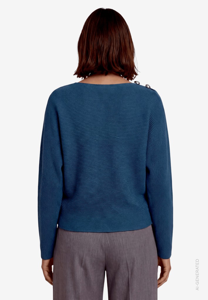 Damen Strickpullover  mit U-Boot Ausschnitt