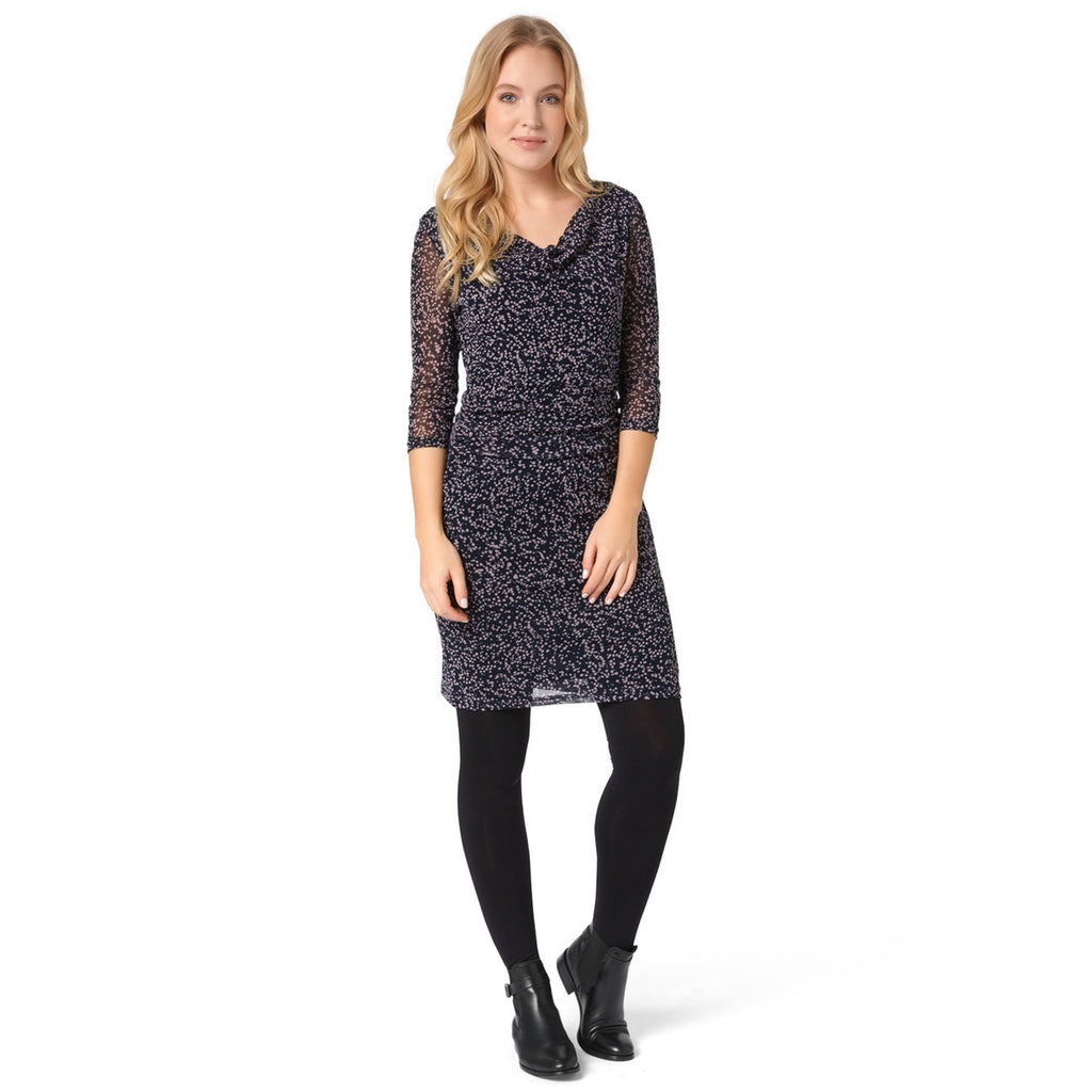 Kleid mit Wasserfall-Ausschnitt