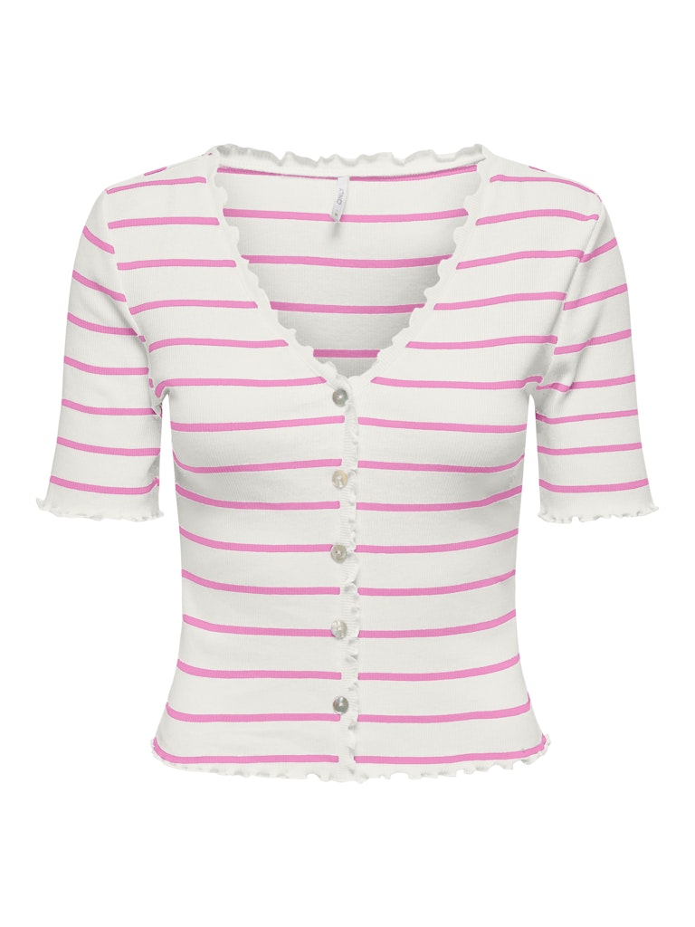 ONLLAILA S/S BUTTON STRIPE TOP CS JRS