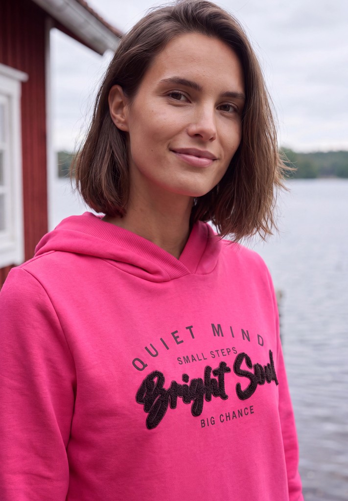 Sweatshirt mit Details in Rippstruktur