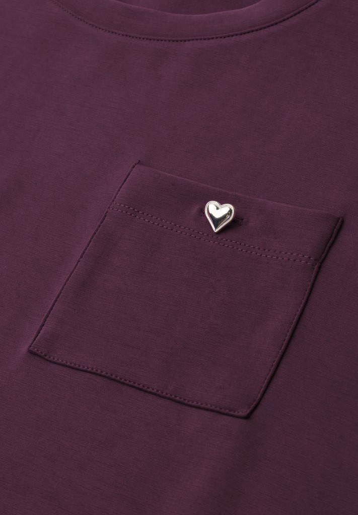 T-Shirt im Silk-Look mit Brusttasche