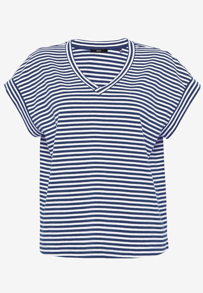 Streifenshirt mit V-Ausschnitt