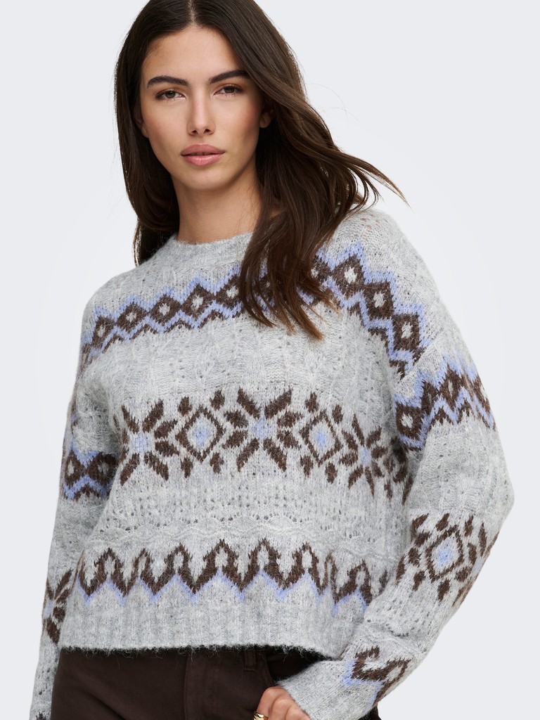 ONLSTOCKHOLM LS FAIR ISLE O-NECK KNT