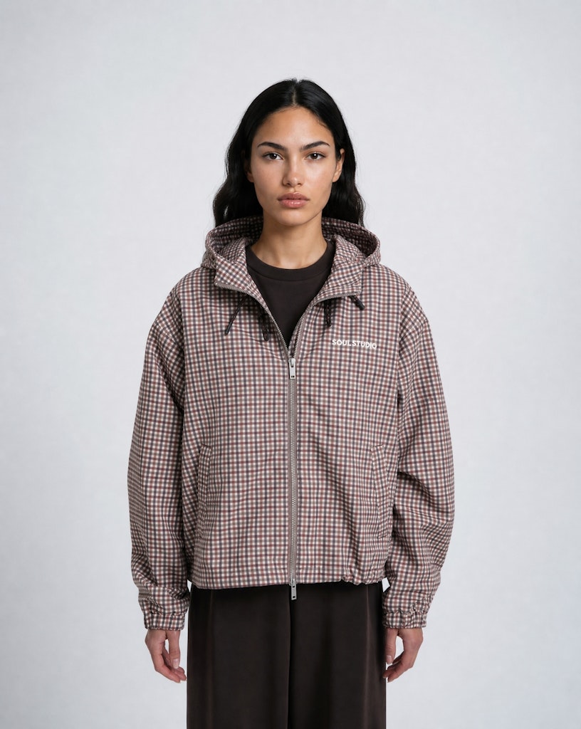 Check Hooded Jacket