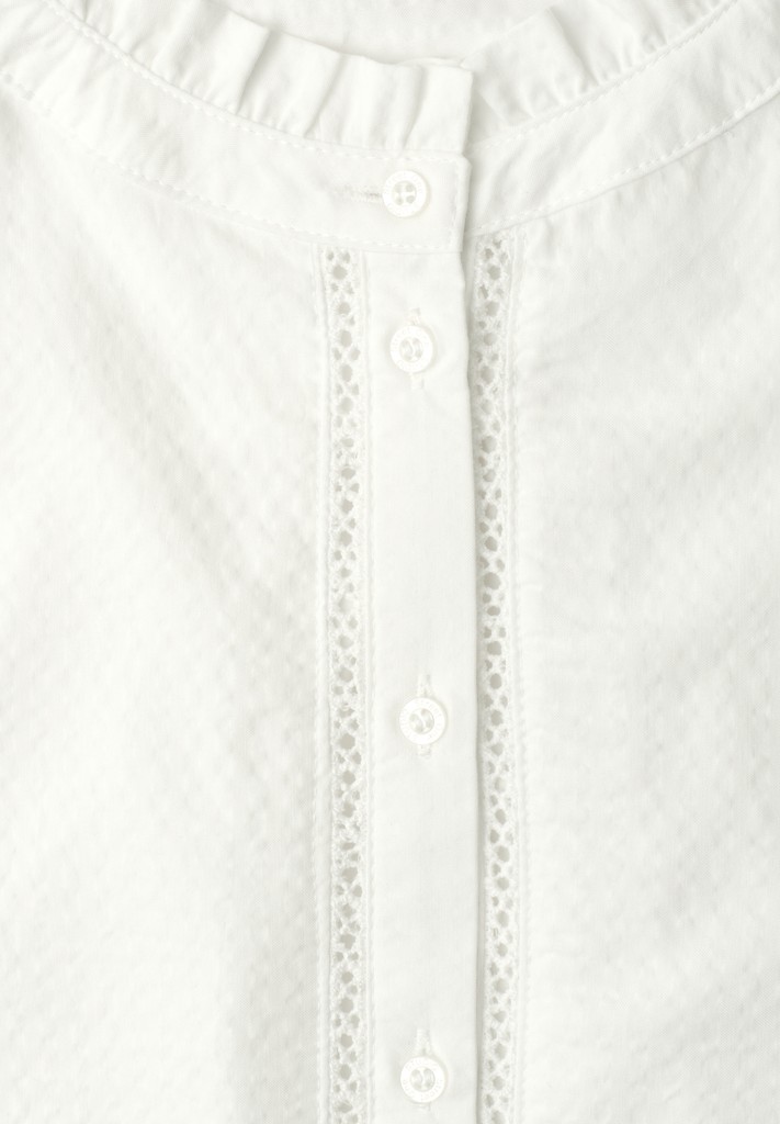 3/4-Arm Seersucker Tunika mit Tapedetails