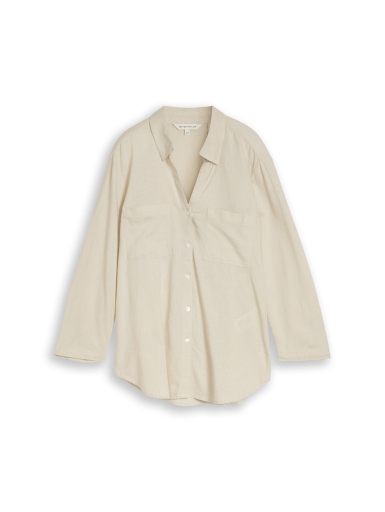Hemdbluse mit Leinenanteil