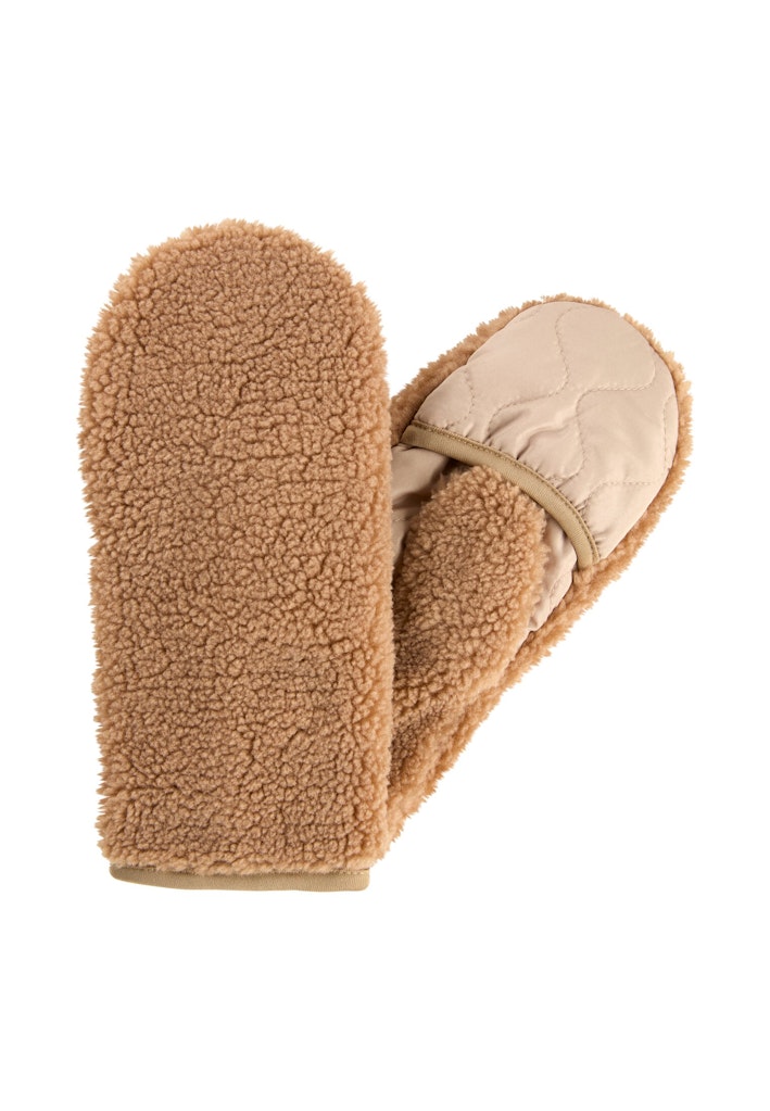 Teddy Handschuhe in einem Materialmix