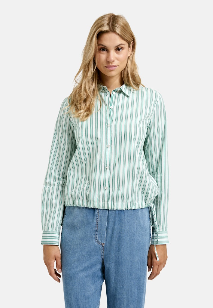 Striped Blouse with Drawstring