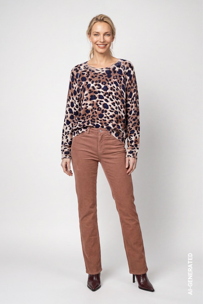 Strickpullover im Leopardenmuster