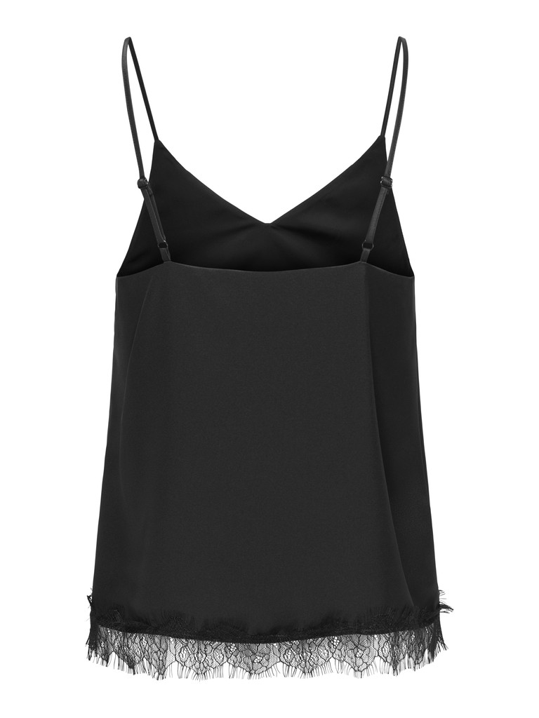 ONLTALLOW S/L BEAD LACE DETAIL TOP WVN