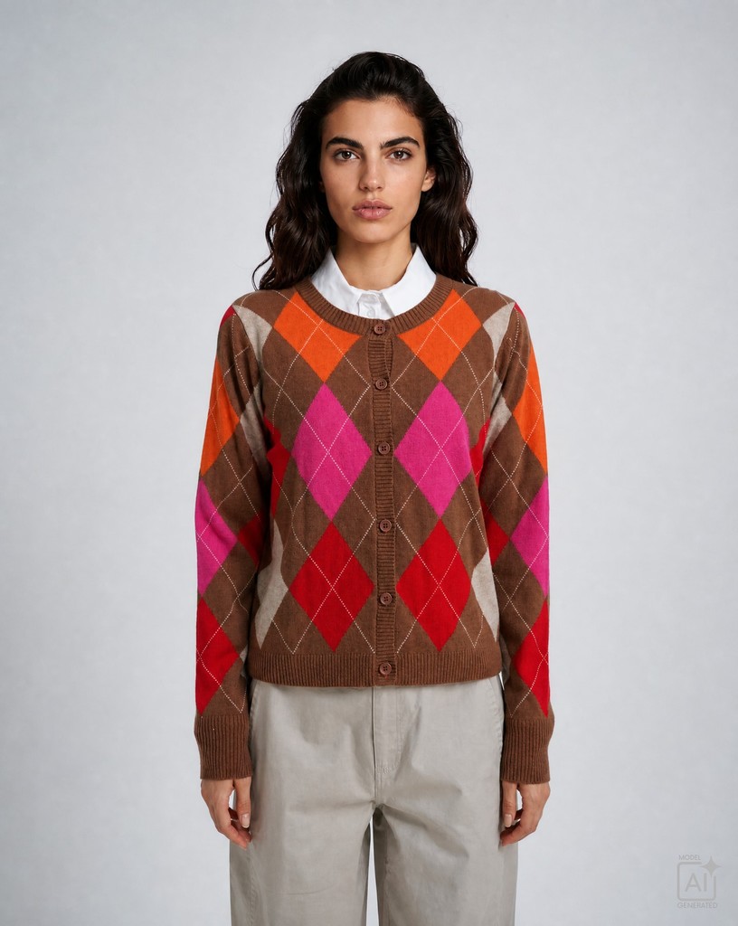 round neck cardigan 1/1 sleeves