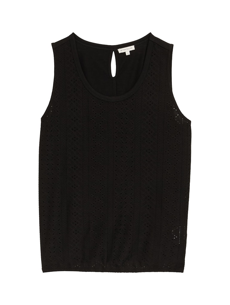 Ajour Top im Material-Mix