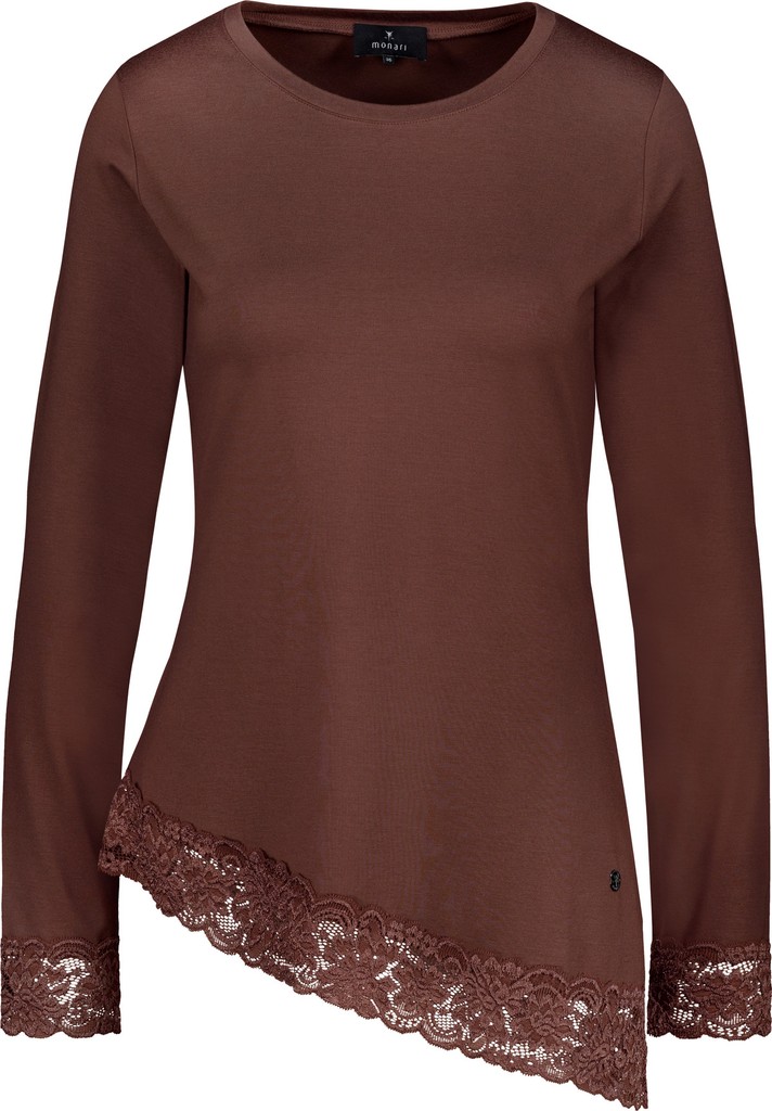 Langarmshirt mit Spitzenborte