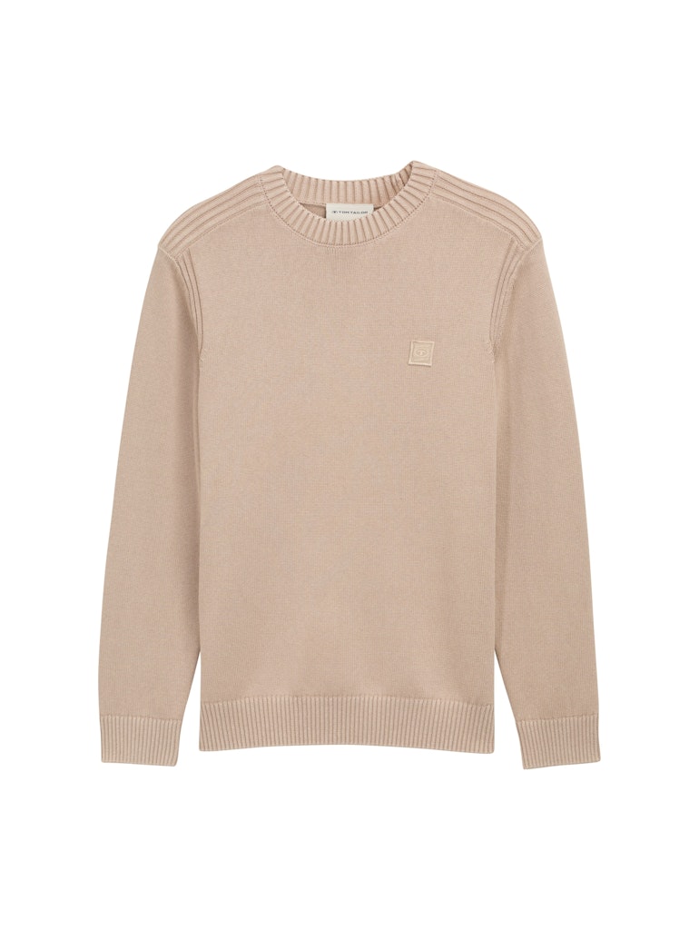Strickpullover im Washed-Look aus Baumwolle