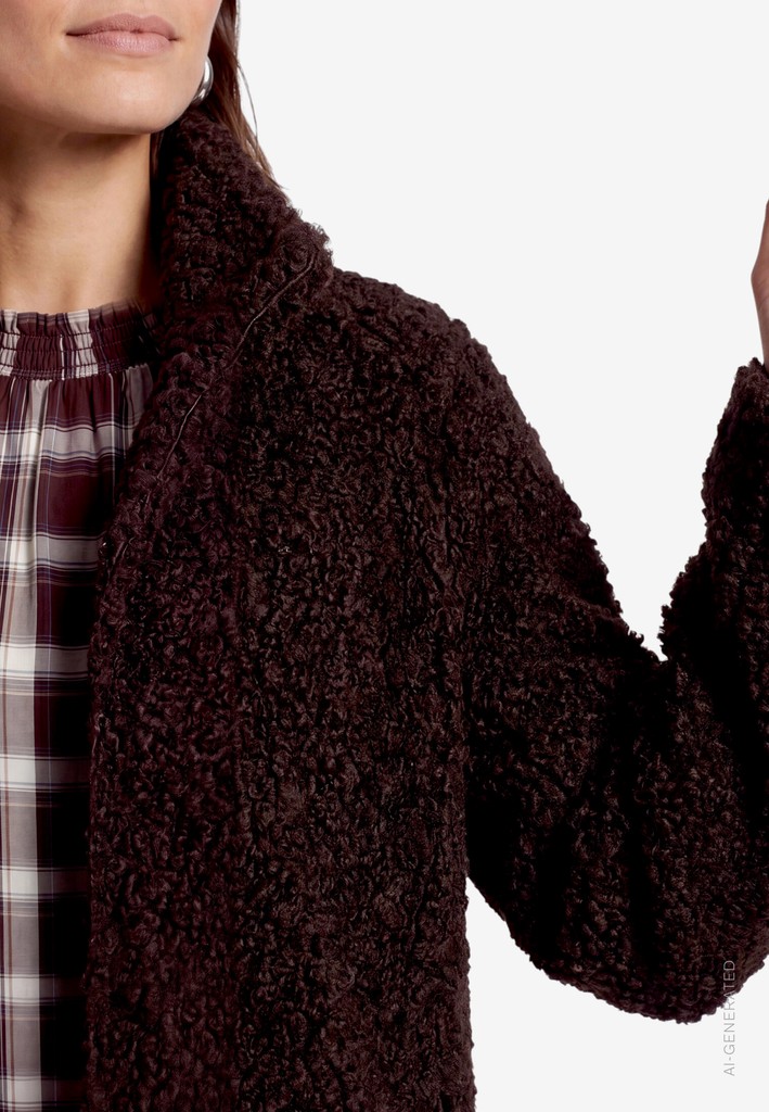 Teddymantel Damen  mit Knopfleiste