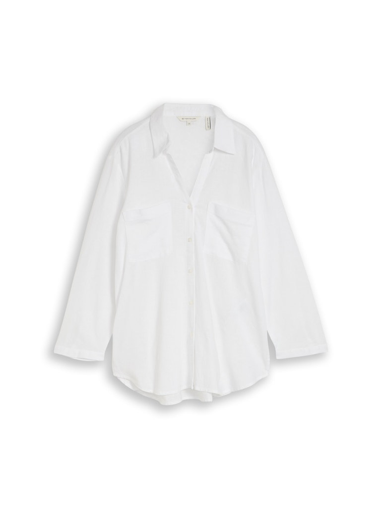 Hemdbluse mit Leinenanteil