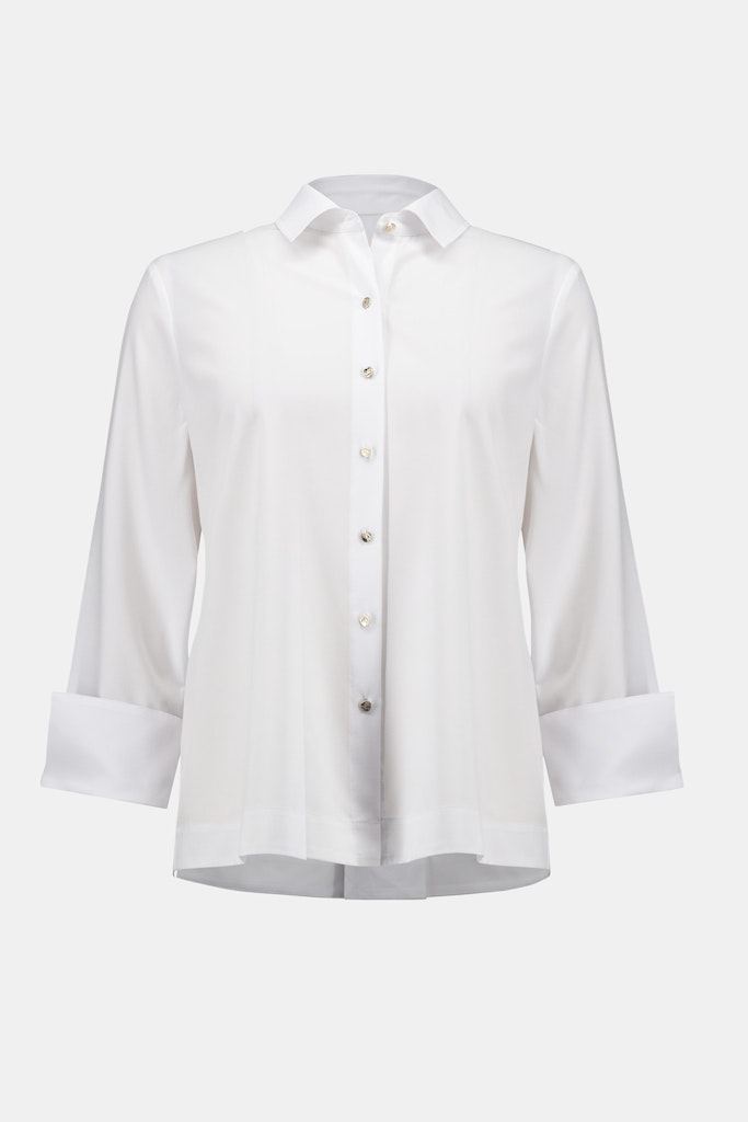 Boxy-Bluse aus Stretch-Popeline mit Knopfleiste