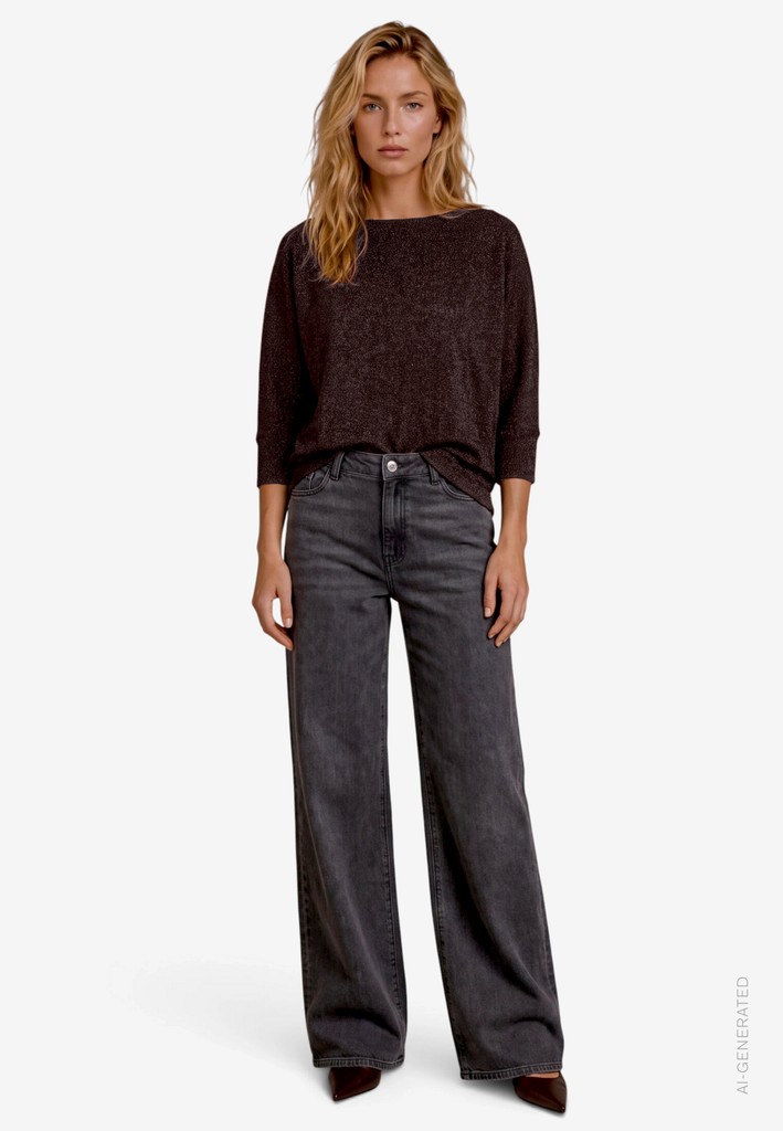 Damen Shirt 3/4 Arm mit Glitzer