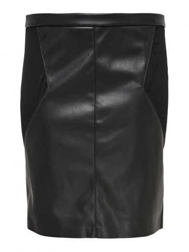 CARBEA FAUX LEATHER MIX PENCIL SKIRT