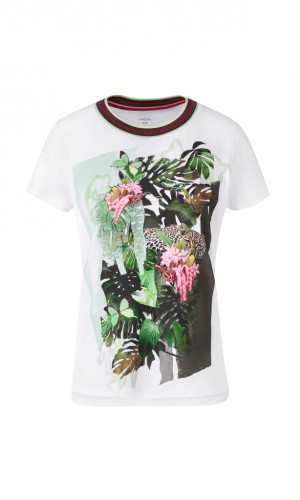 T-Shirt mit platziertem Dschungel-Print